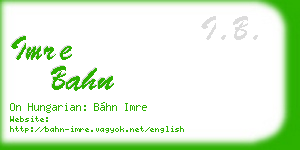 imre bahn business card